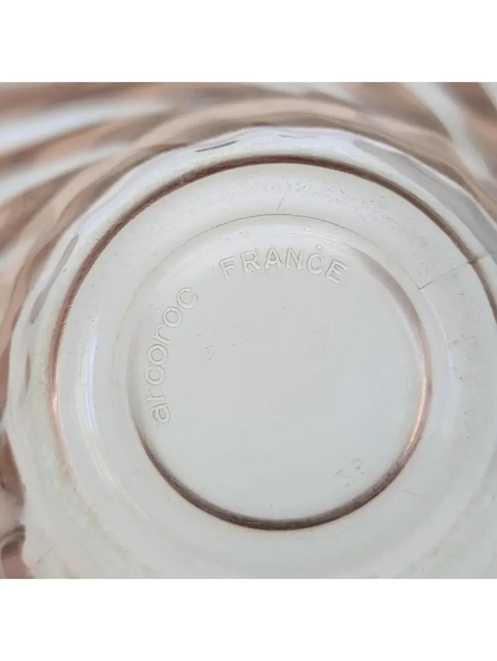 Rosaline Pink Swirl Optic Glass Mugs - Cristal D'Arques Durand